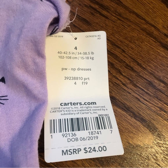NEW Carter’s Caticorn Dress 4 - Picture 6 of 7